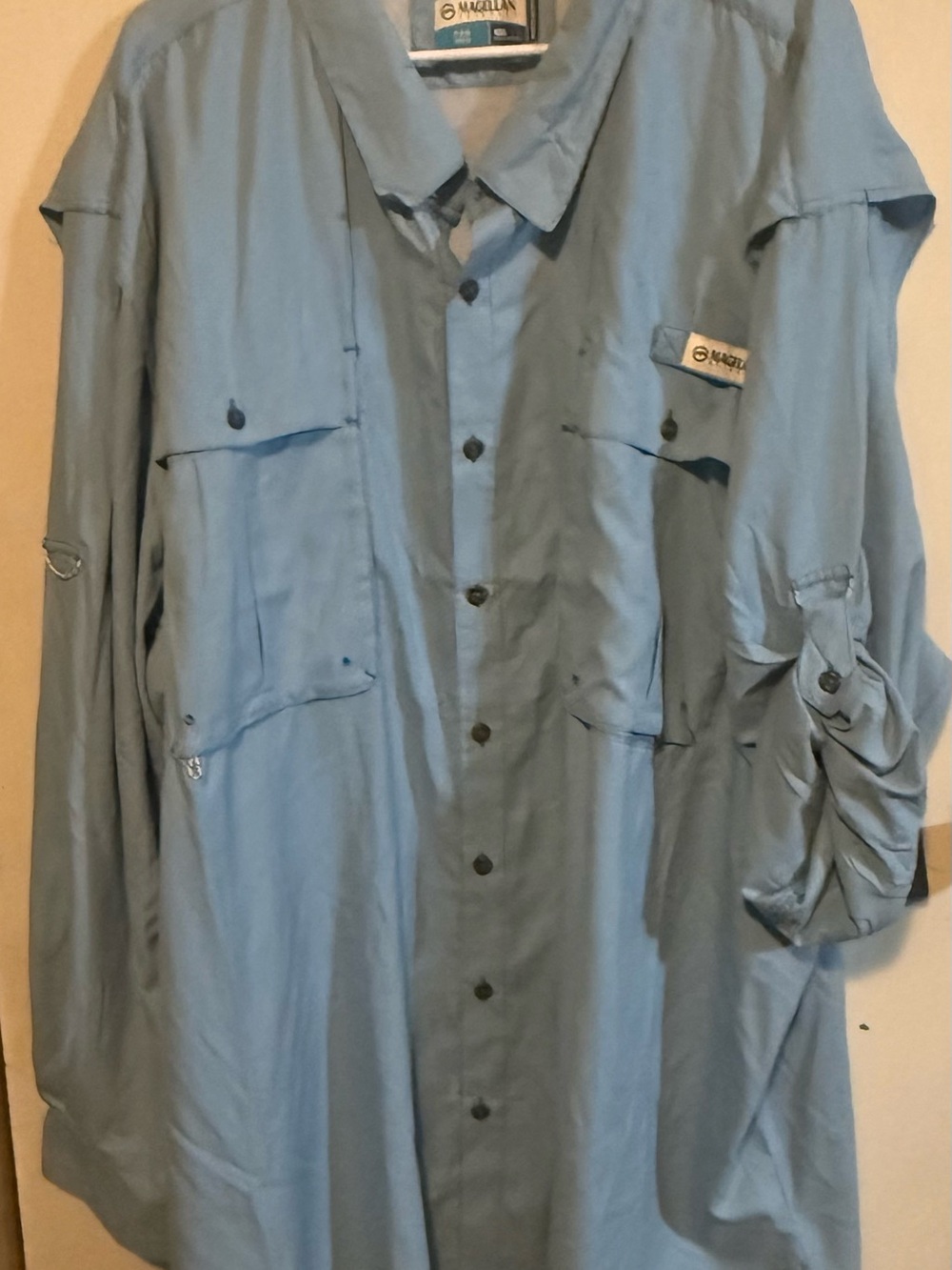 Magellan Outdoors Light Blue Men’s Long-Sleeve Button-Down Shirt